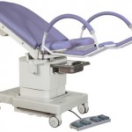 Electrically adjustable gynecologic chair with large wheels model 2087-4